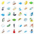 Boat business icons set, isometric style Royalty Free Stock Photo