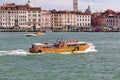 Boat Cadama Ostro with number VE 9425 in Venetian Canal Royalty Free Stock Photo