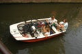 Boat on a canal in Amsterdam Royalty Free Stock Photo