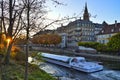 Boat in a canal of Strasbourg