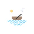 Boat, Canoes, Kayak, River, Transport Flat Color Icon. Vector icon banner Template