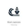 Boat capsizes icon vector. Trendy flat boat capsizes icon from meteorology collection isolated on white background. Vector