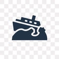 Boat Capsizes vector icon isolated on transparent background, Bo Royalty Free Stock Photo