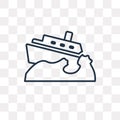Boat Capsizes vector icon isolated on transparent background, li Royalty Free Stock Photo