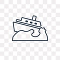 Boat Capsizes vector icon isolated on transparent background, li