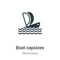 Boat capsizes vector icon on white background. Flat vector boat capsizes icon symbol sign from modern meteorology collection for