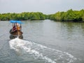 Boat Carry Tourists Around Mangrove Forest Waters