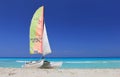 Boat catamaran on the beach