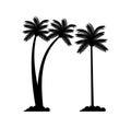 Silhouette coconut trees design illustration