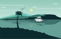 Lake landscape design illustration