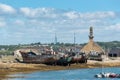 Boat cemetery in the port of Camaret  in Crozon peninsula, Finistere, Brittany France Royalty Free Stock Photo