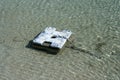 Boat chain anchor at sea Royalty Free Stock Photo