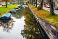 Boat on channel in Haarlem - Holland