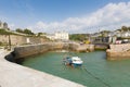 Boat in Charlestown harbour near St Austell Cornwall England UK in summer