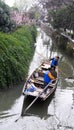 Boat Chinese river garbage pickup