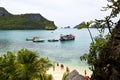 boat coastline of a green lagoon sea thailand kho phangan