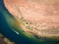 Boat on the Colorado River at Horseshoe Bend, Arizona, USA Royalty Free Stock Photo