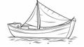 Boat Coloring Page: Vintage Beach Boat With Luminous Shadowing