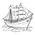 Boat Coloring Pages Drawing For Kids