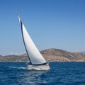 Boat competitor of sailing regatta.