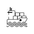 Boat containers marine shipping cargo delivery line style icon