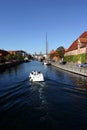 Boat on a copenhagen canal Royalty Free Stock Photo