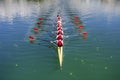 Boat coxed eight Rowers rowing Royalty Free Stock Photo