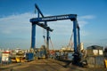 Boat crane in Ramsgate Harbor, UK Royalty Free Stock Photo