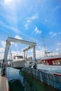 Boat crane working with boats