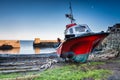 Boat in Craster Harbour Royalty Free Stock Photo