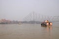 Boat crosses the Hooghly River in Kolkata