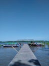 boat crossing to Panrita Beach in Muara Badak Royalty Free Stock Photo