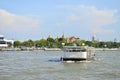 Boat cruise in front of Royal palace in Chaopraya river Royalty Free Stock Photo