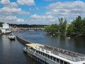 Boat cruise at Veltava River, Prague Royalty Free Stock Photo