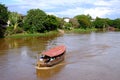 Chiangmai The oldcity, beautiful Ping river under blue sky and clouds.