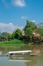 Chiangmai The oldcity, beautiful Ping river under blue sky and clouds.
