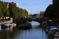 BOAT CRUSING TOURTIST SAILING CHRISTIANSHAVEN CANAL Royalty Free Stock Photo