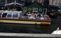 Boat crusing and visitors day on Christianshavn canal Royalty Free Stock Photo