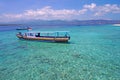 Boat on crystal clean turquoise water