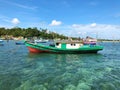 Boat in crystal clear water