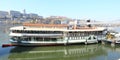 Boat on Danau river in Budapest Royalty Free Stock Photo