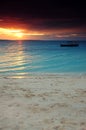 Boat in a dark sunset - Zanzibar Royalty Free Stock Photo