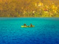 Boat in Darma lake Ciremai West Royalty Free Stock Photo