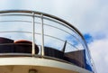Boat deck cruise restaurant table bottom view Royalty Free Stock Photo