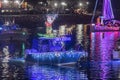 Boat decorated with Christmas holiday lights