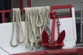 Boat detail anchor and rope