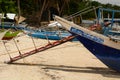 Boat detail. Tulubhan beach. Boracay Island. Western Visayas. Philippines Royalty Free Stock Photo