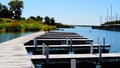 A boat dock on Grapevine Lake Texas Royalty Free Stock Photo
