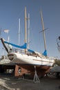 Boat on dock for maintaines Royalty Free Stock Photo