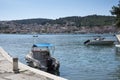 Boat dock, in Trogir, port and historic city on the Adriatic sea coast, Split-Dalmatia region, Croatia